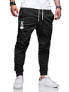 Manfinity Homme Men Playing Card Graphic Drawstring Tapered Pants