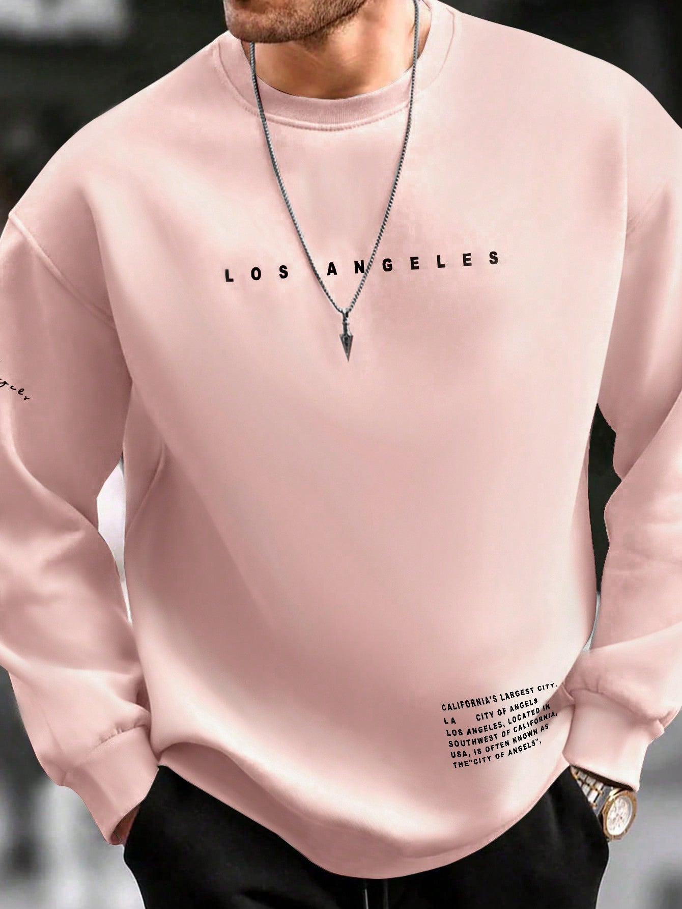 "Manfinity Men's Cool Slogan Sweatshirt with Drop Shoulder Design"