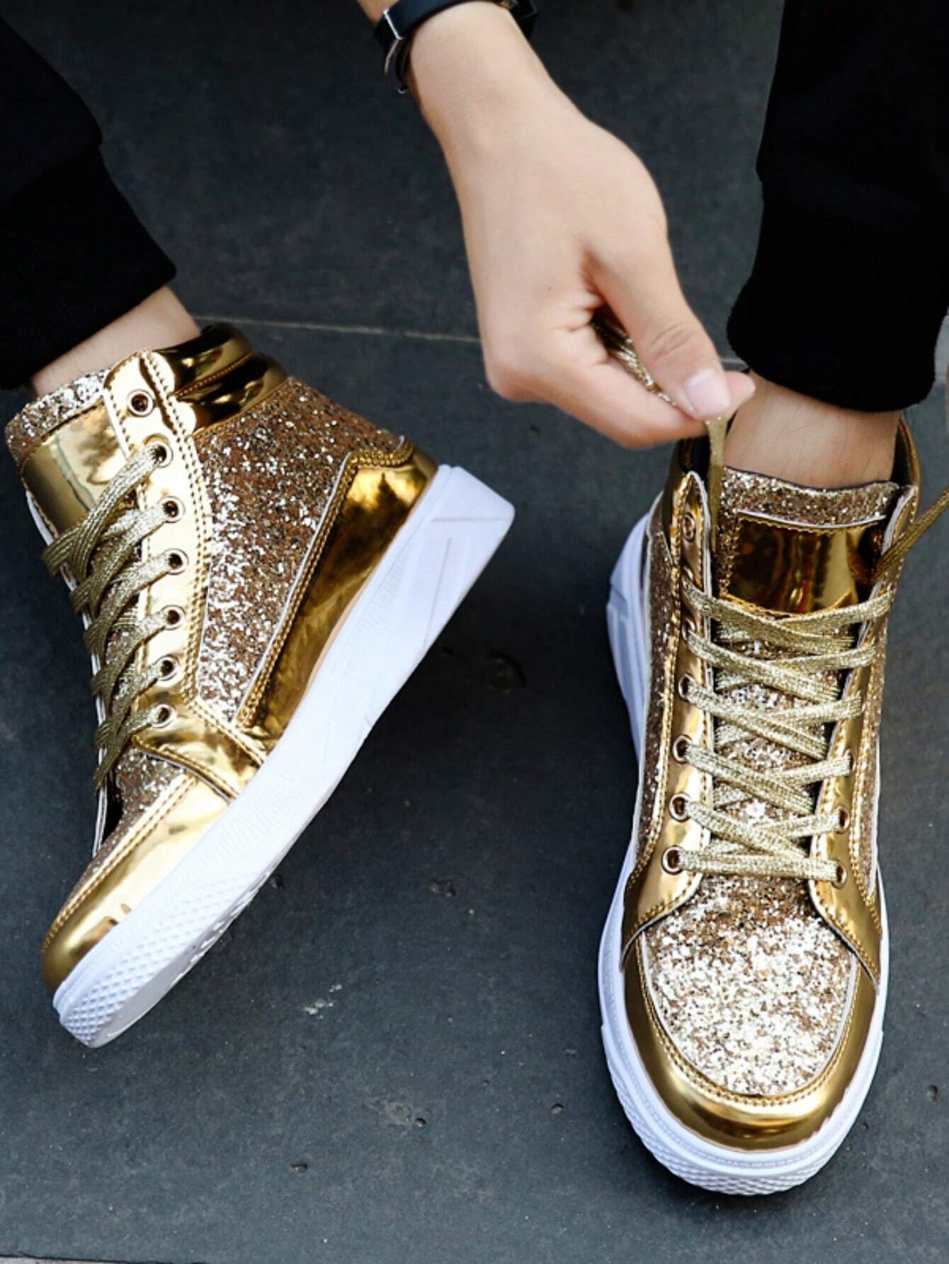 Men's Fashion Glitter Sparkling Panel Shoes