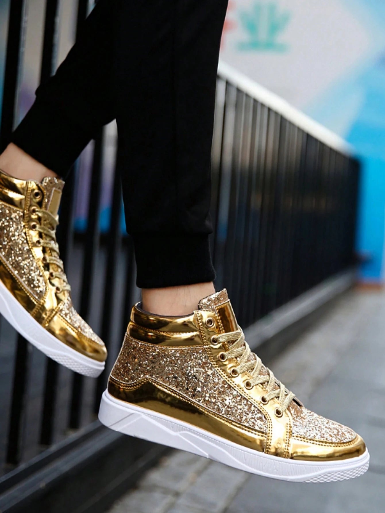 Men's Fashion Glitter Sparkling Panel Shoes