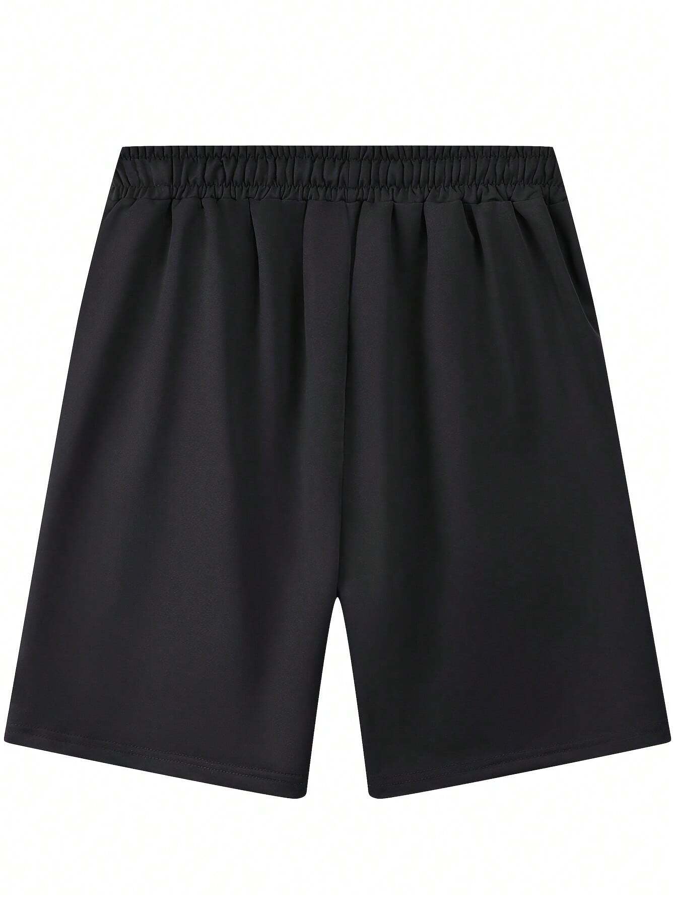 3Pcs/Pack Men'S Comfortable & Simple Solid Color Shorts with Elastic Waist & Drawstring