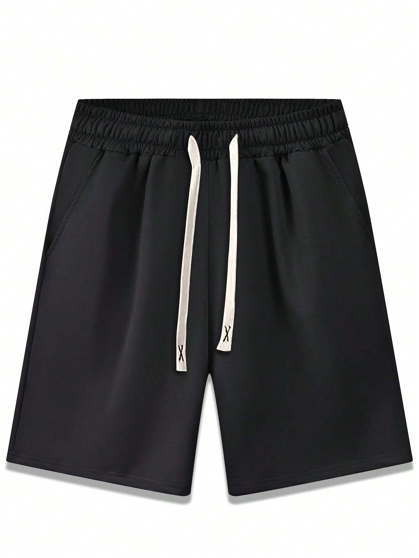 3Pcs/Pack Men'S Comfortable & Simple Solid Color Shorts with Elastic Waist & Drawstring