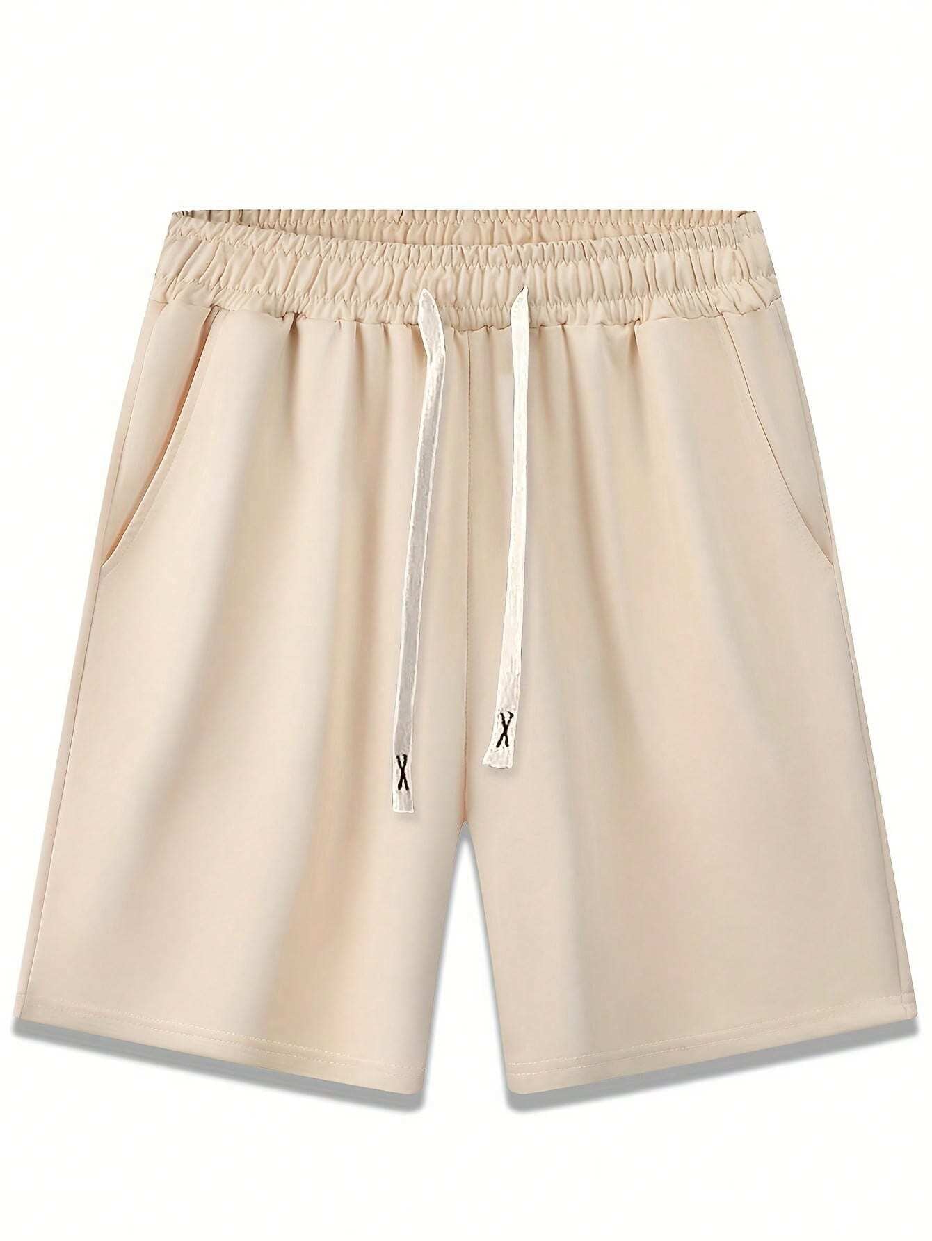 3Pcs/Pack Men'S Comfortable & Simple Solid Color Shorts with Elastic Waist & Drawstring