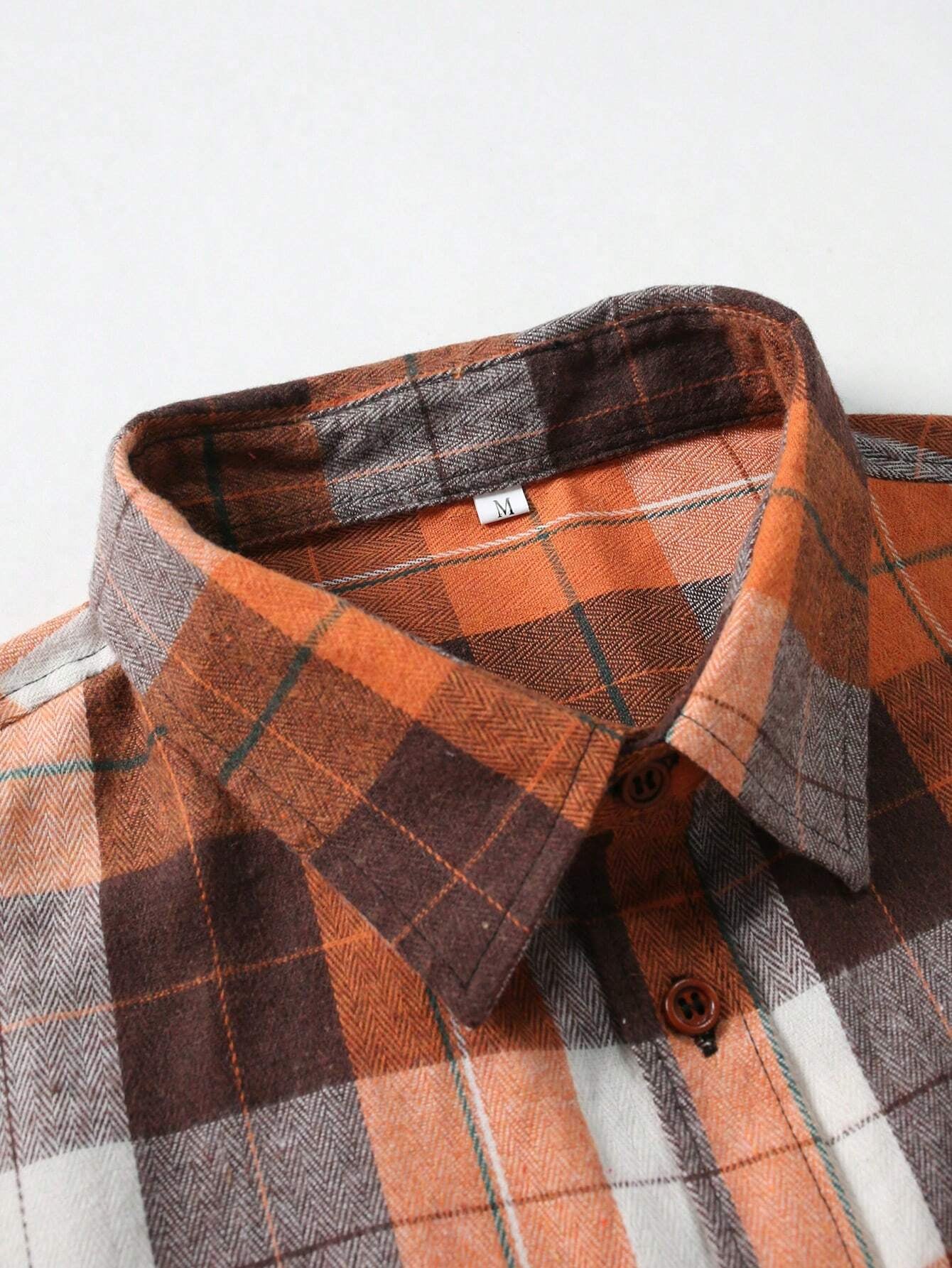 Men'S Casual Plaid Long Sleeve Button-Up Shirt, Spring Autumn