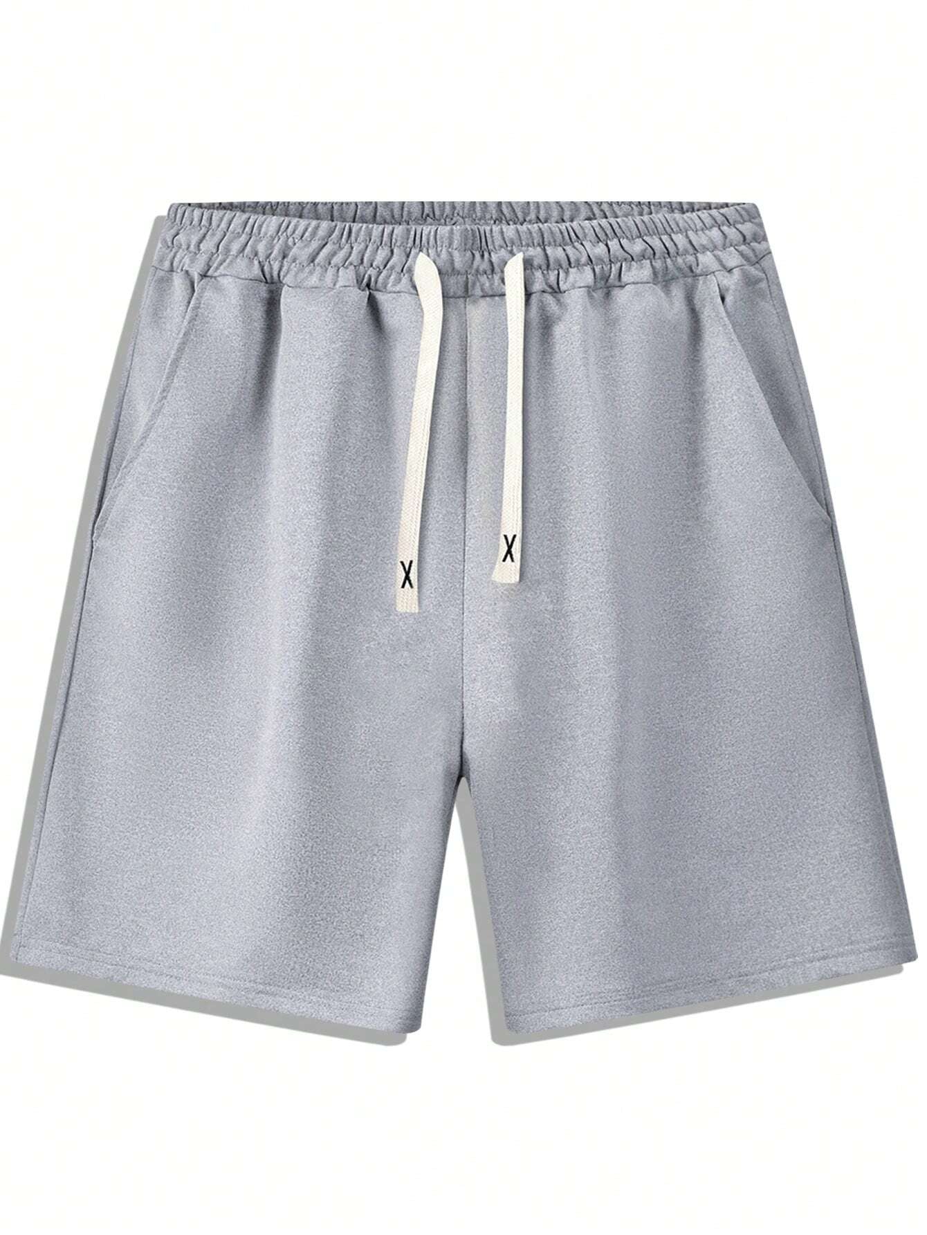 3Pcs/Pack Men'S Comfortable & Simple Solid Color Shorts with Elastic Waist & Drawstring