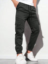 Manfinity EMRG Men Flap Pocket Drawstring Waist Cargo Pants